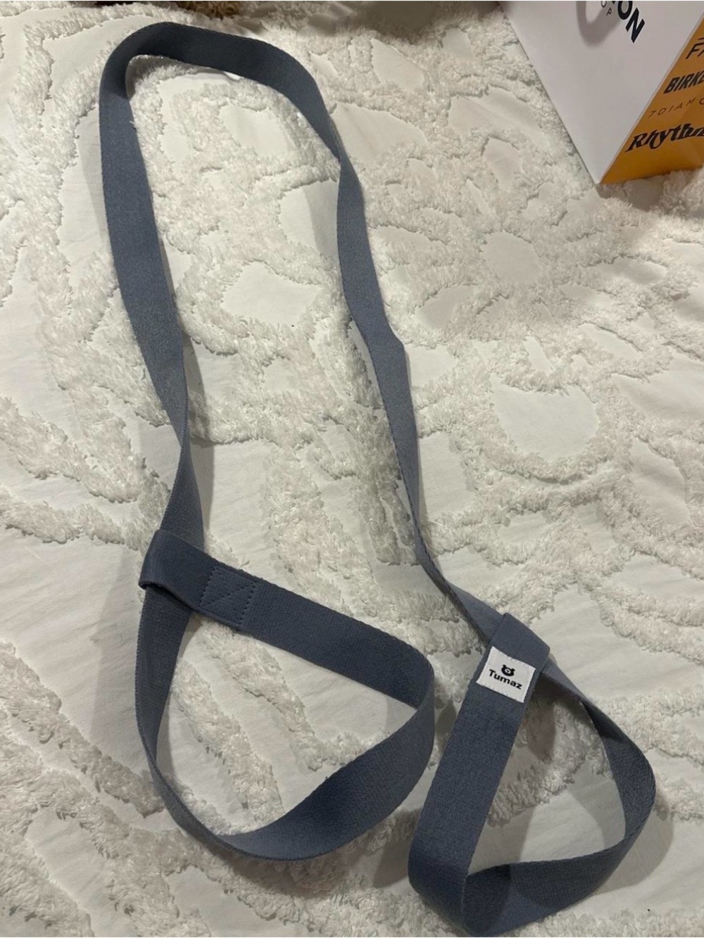Gray Yoga Stretch Strap with Loop